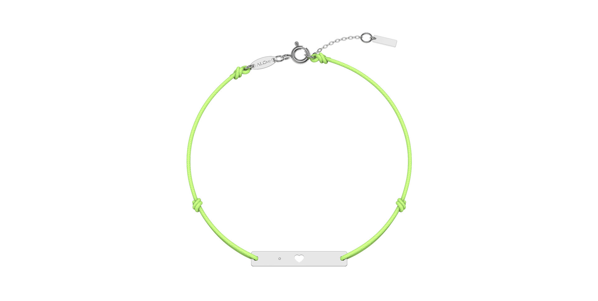 Diamantový náramek se šňůrkou Heart Stamp