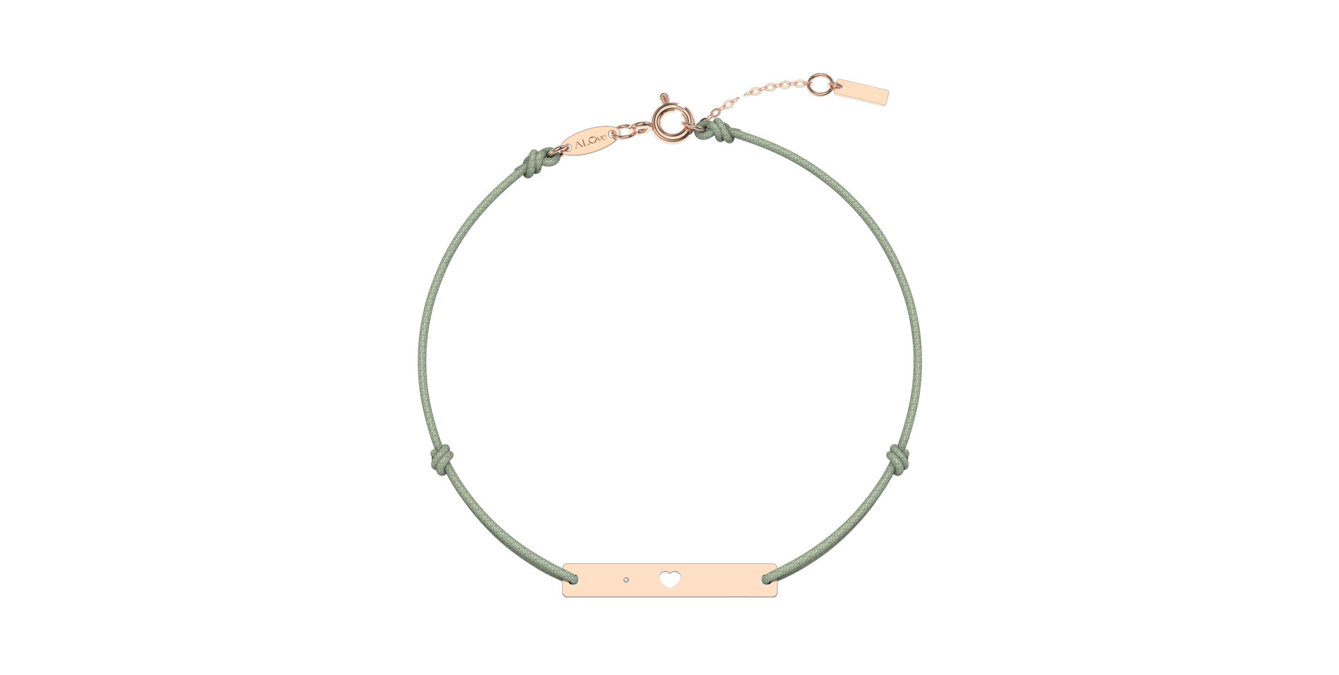 Diamantový náramek se šňůrkou Heart Stamp