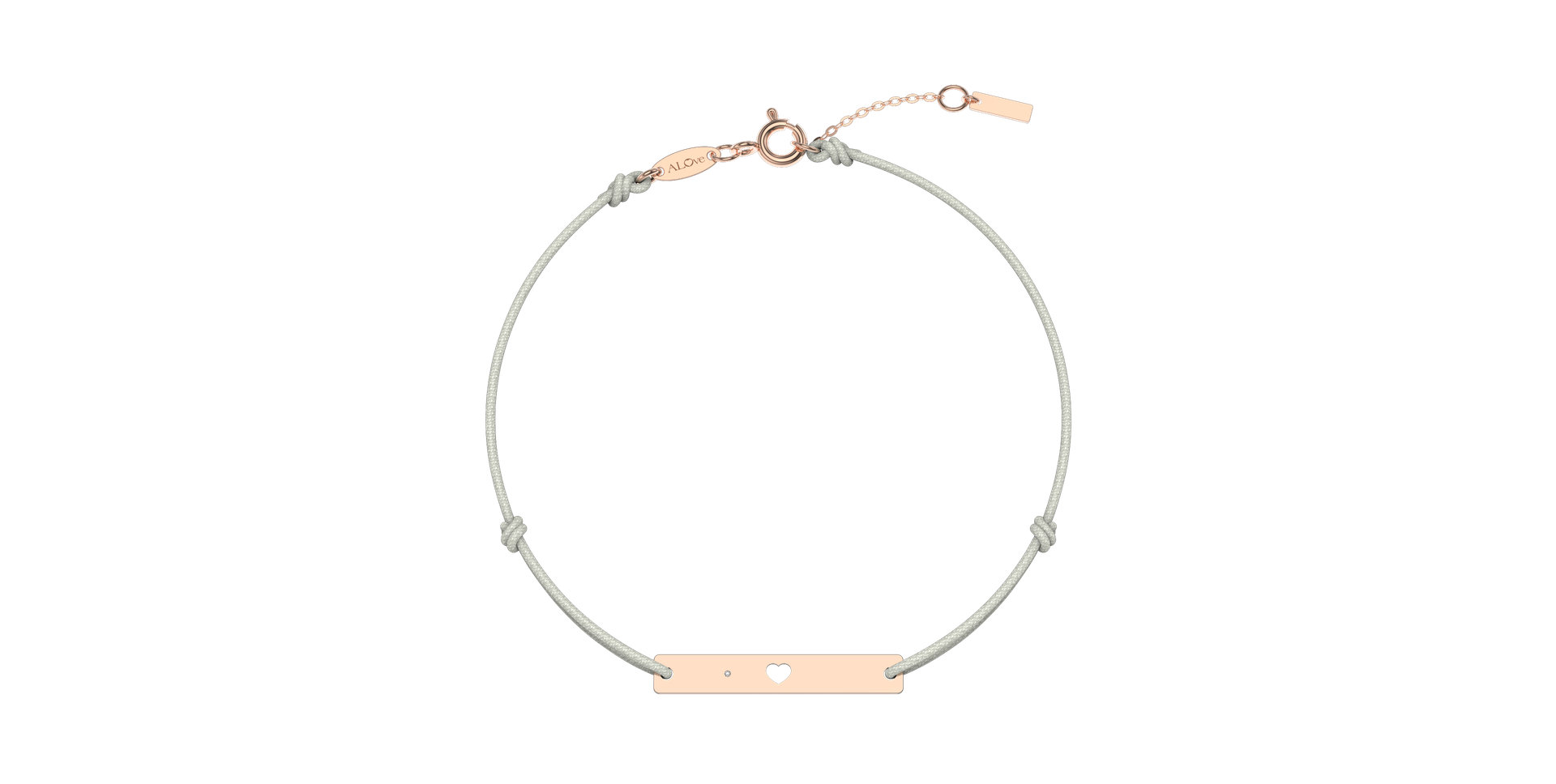 Diamantový náramek se šňůrkou Heart Stamp