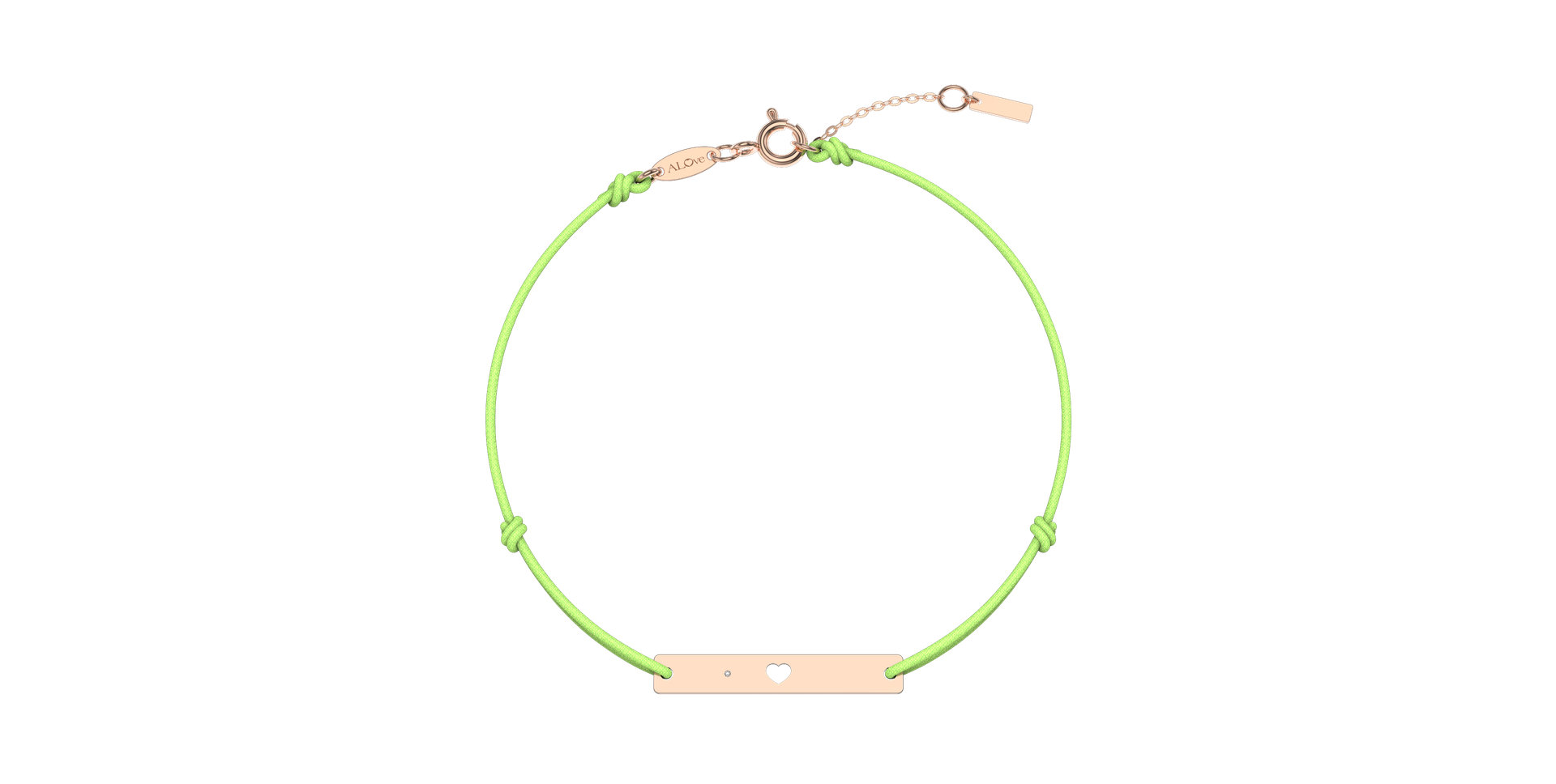 Diamantový náramek se šňůrkou Heart Stamp