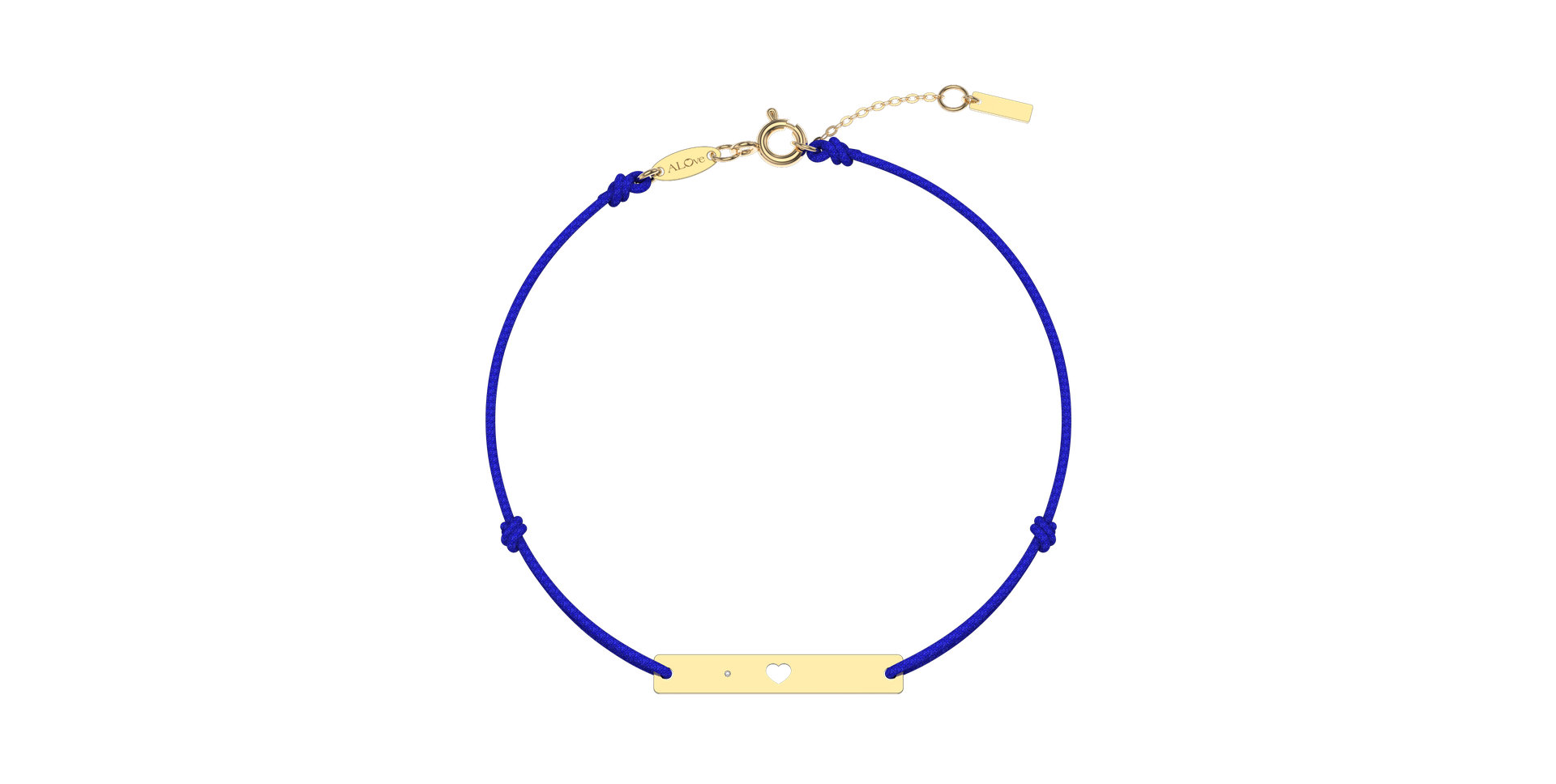 Diamantový náramek se šňůrkou Heart Stamp