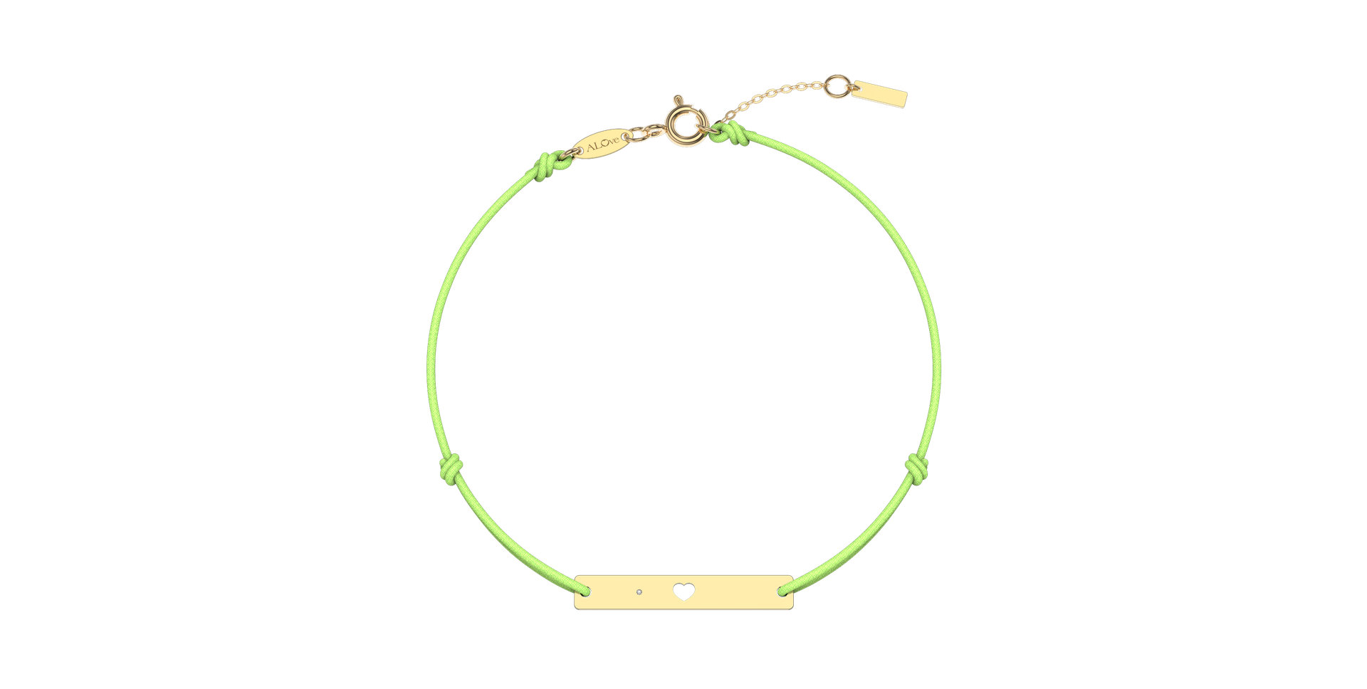 Diamantový náramek se šňůrkou Heart Stamp