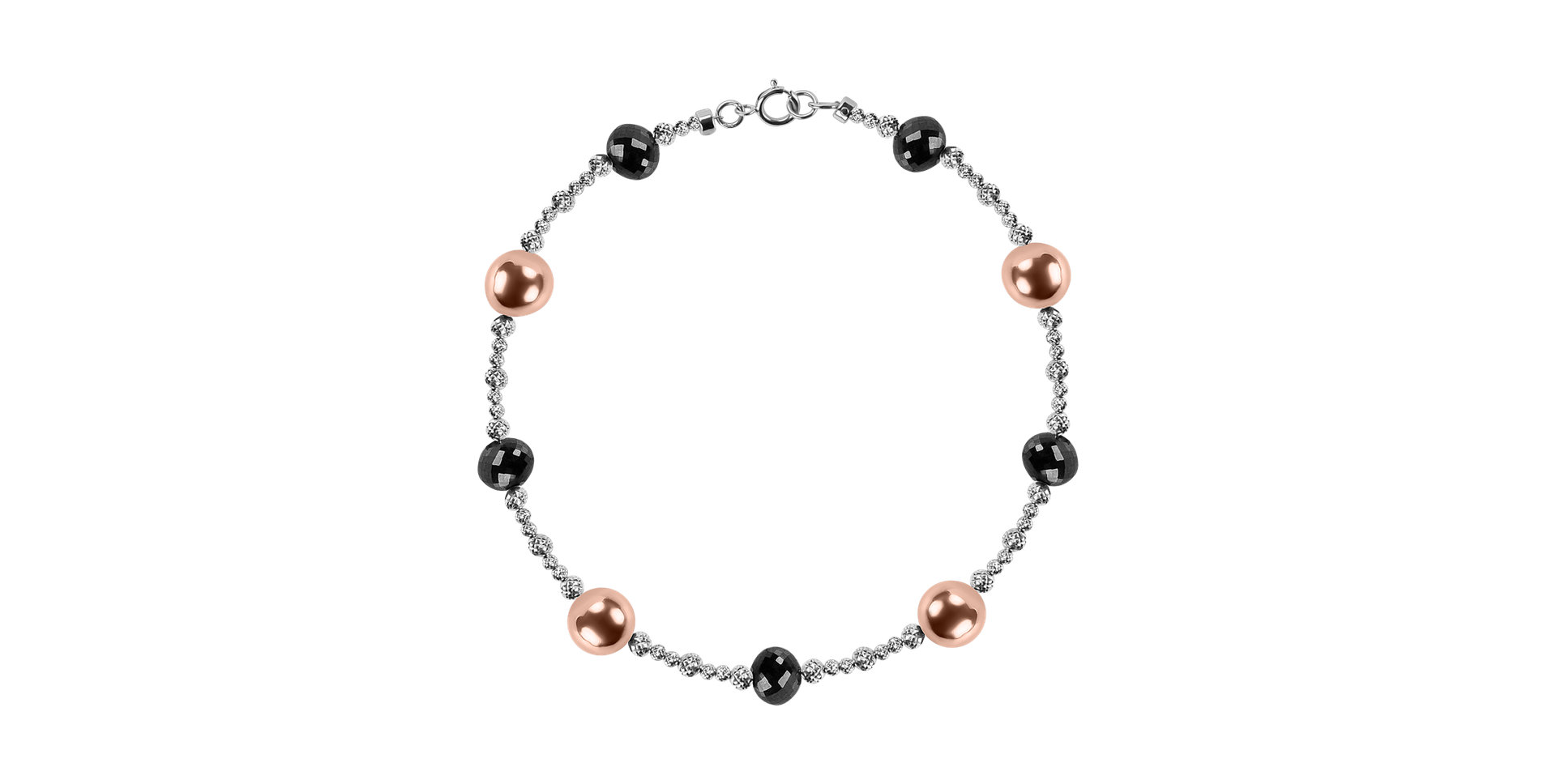 Náramek s černými a bílými diamanty Nathan