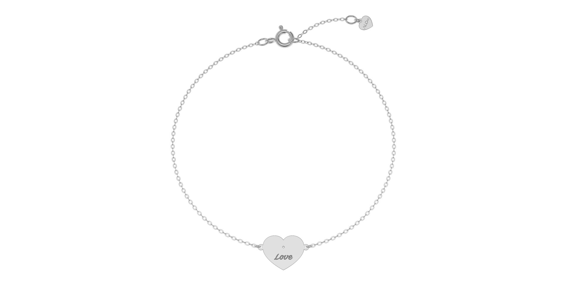 Náramek s diamantem Heart Love