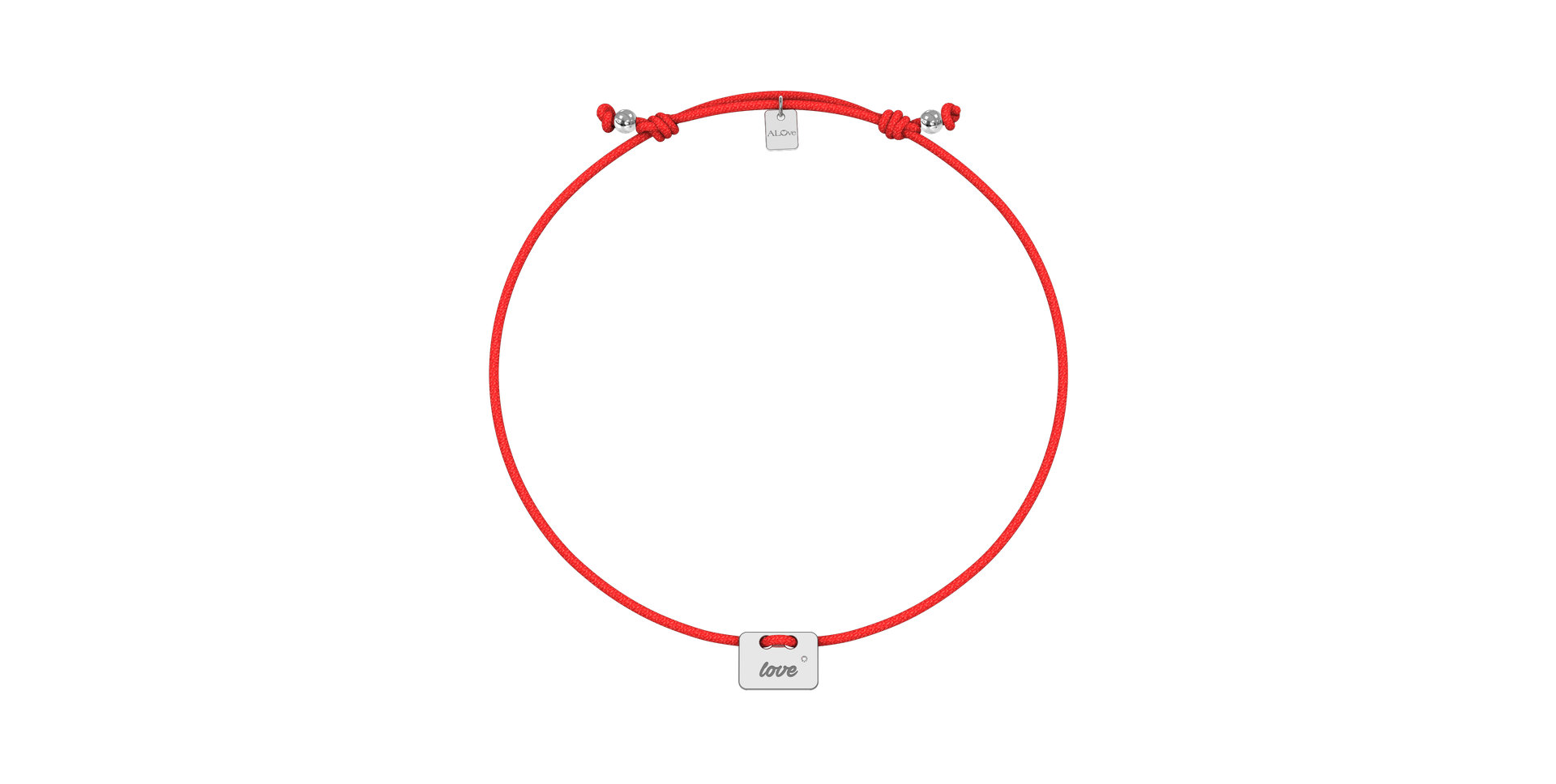 Diamantový náramek se šňůrkou Military Stamp Love