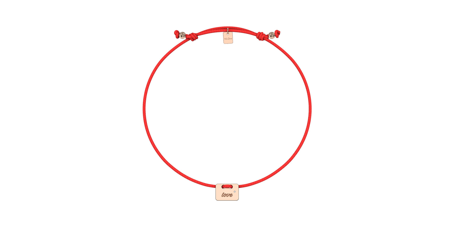 Diamantový náramek se šňůrkou Military Stamp Love