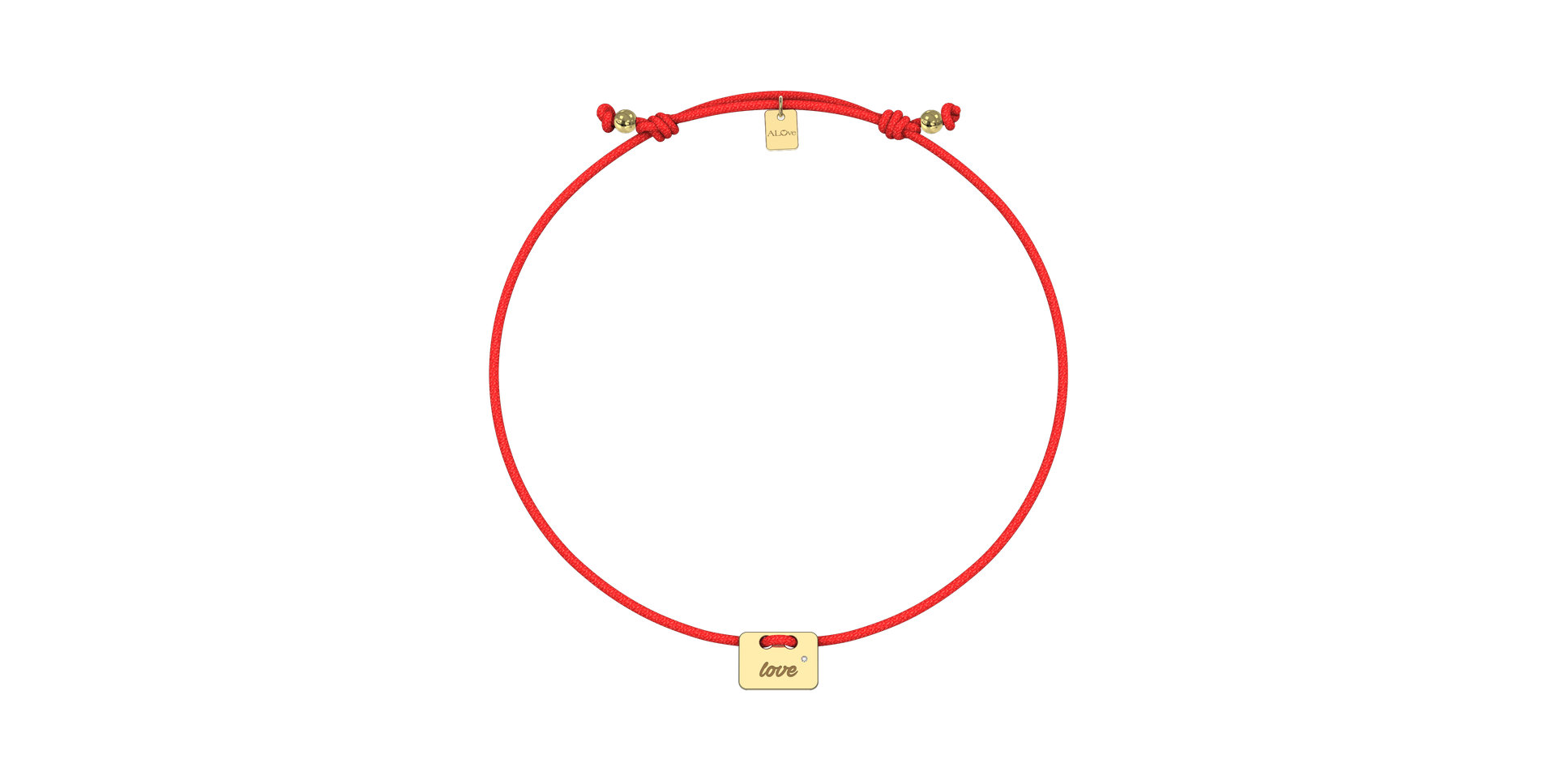 Diamantový náramek se šňůrkou Military Stamp Love