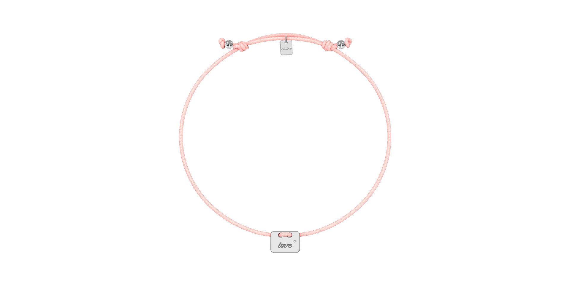 Diamantový náramek se šňůrkou Military Stamp Love