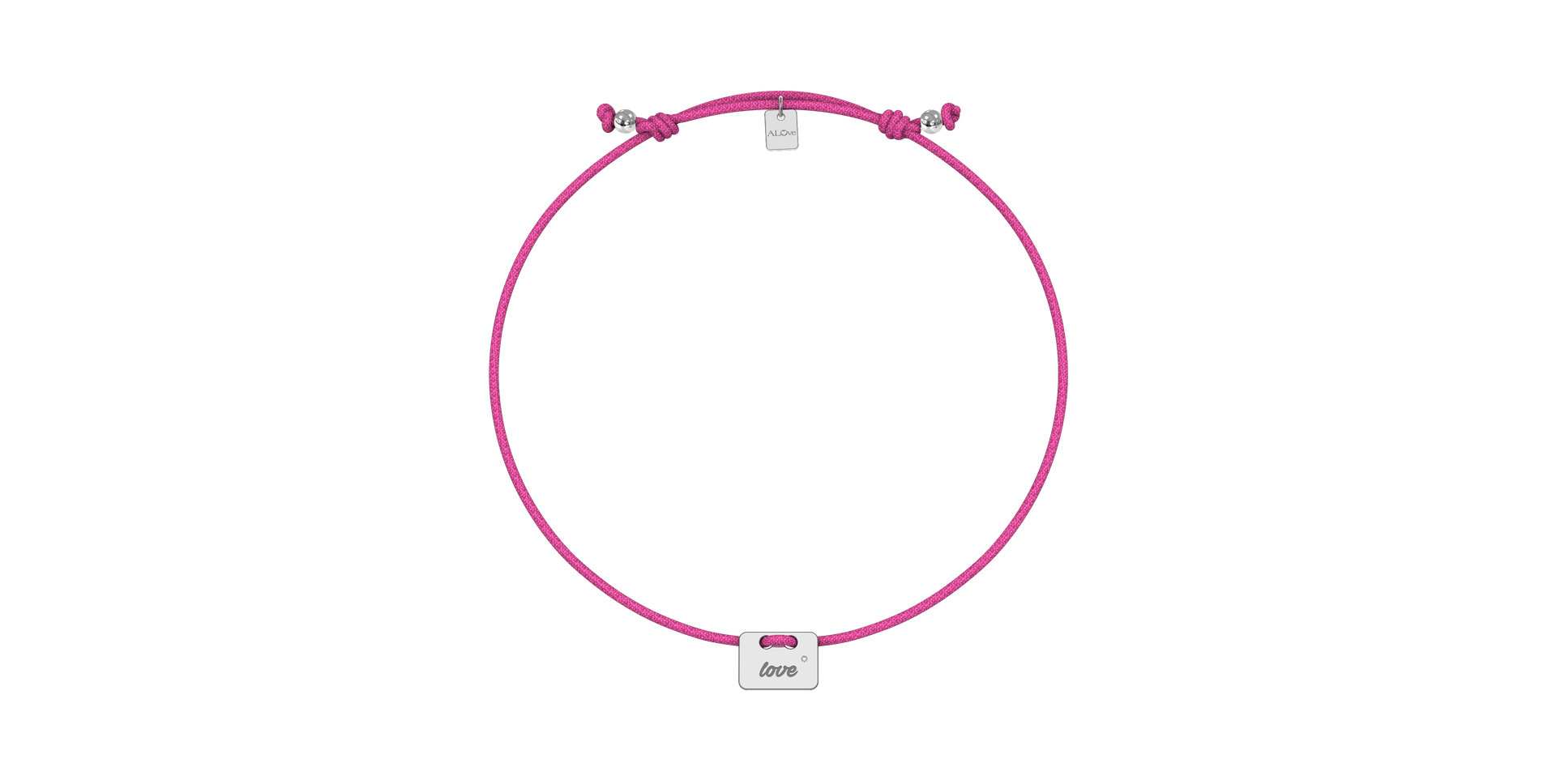 Diamantový náramek se šňůrkou Military Stamp Love