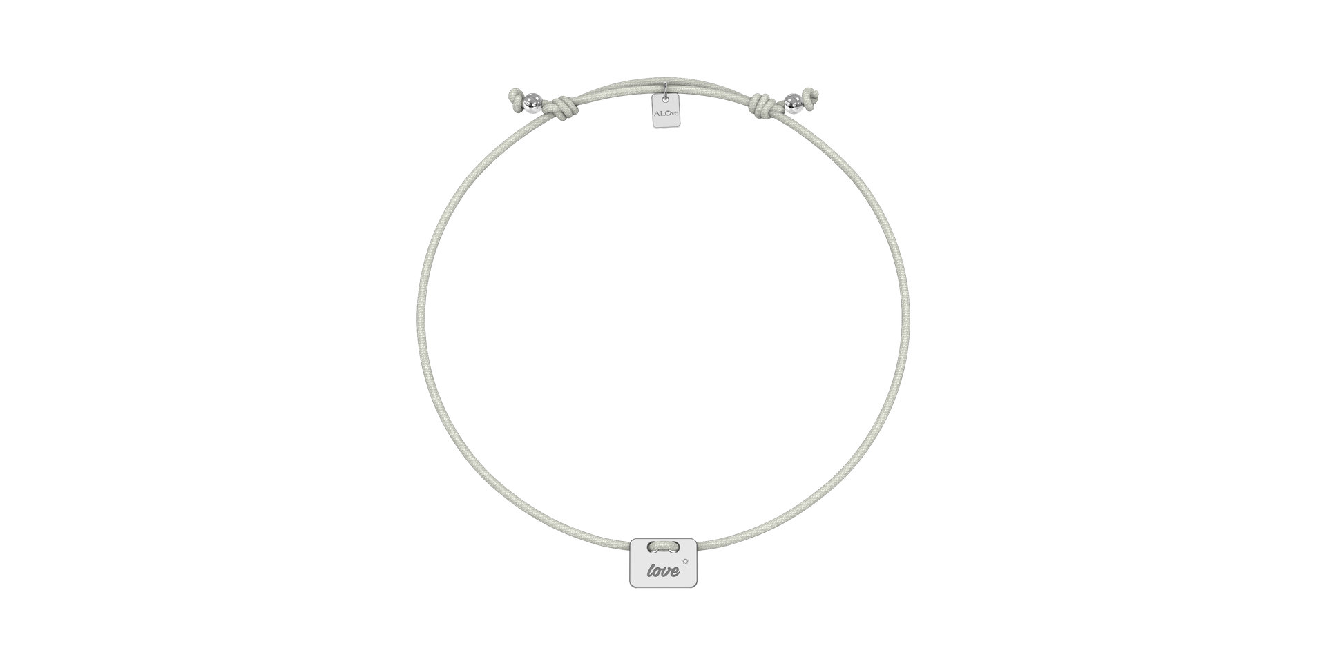 Diamantový náramek se šňůrkou Military Stamp Love