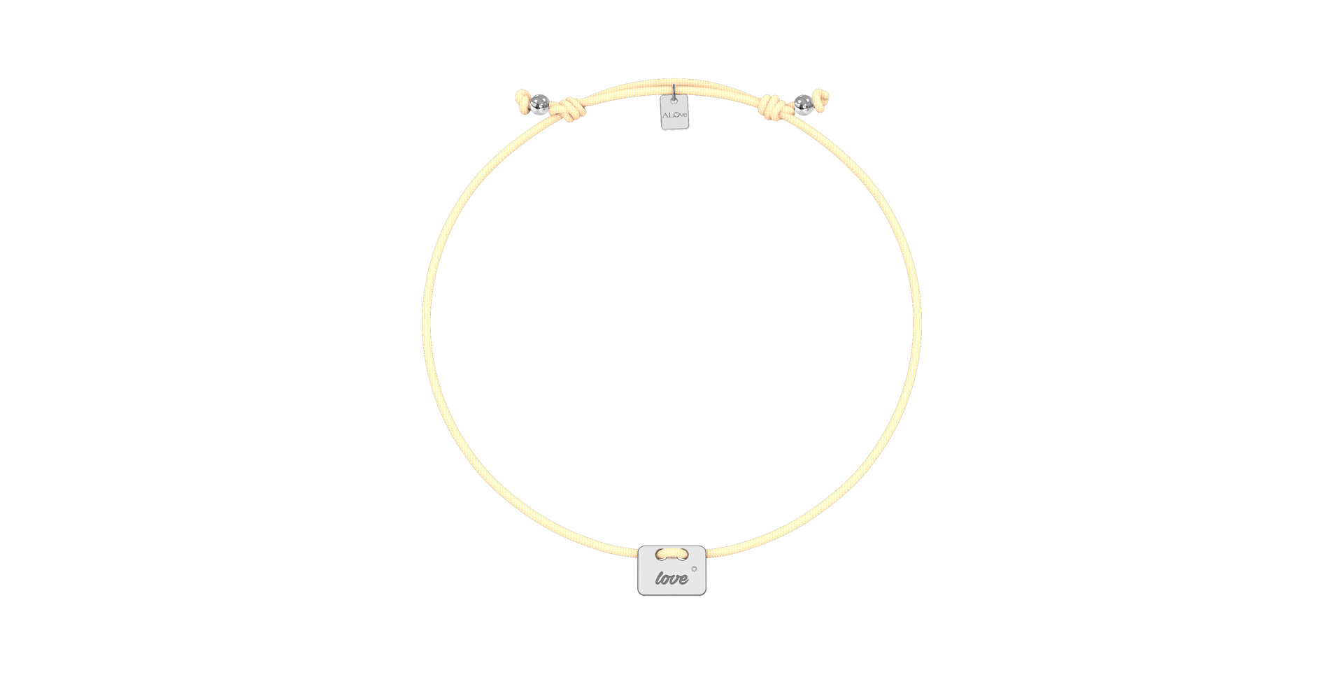 Diamantový náramek se šňůrkou Military Stamp Love