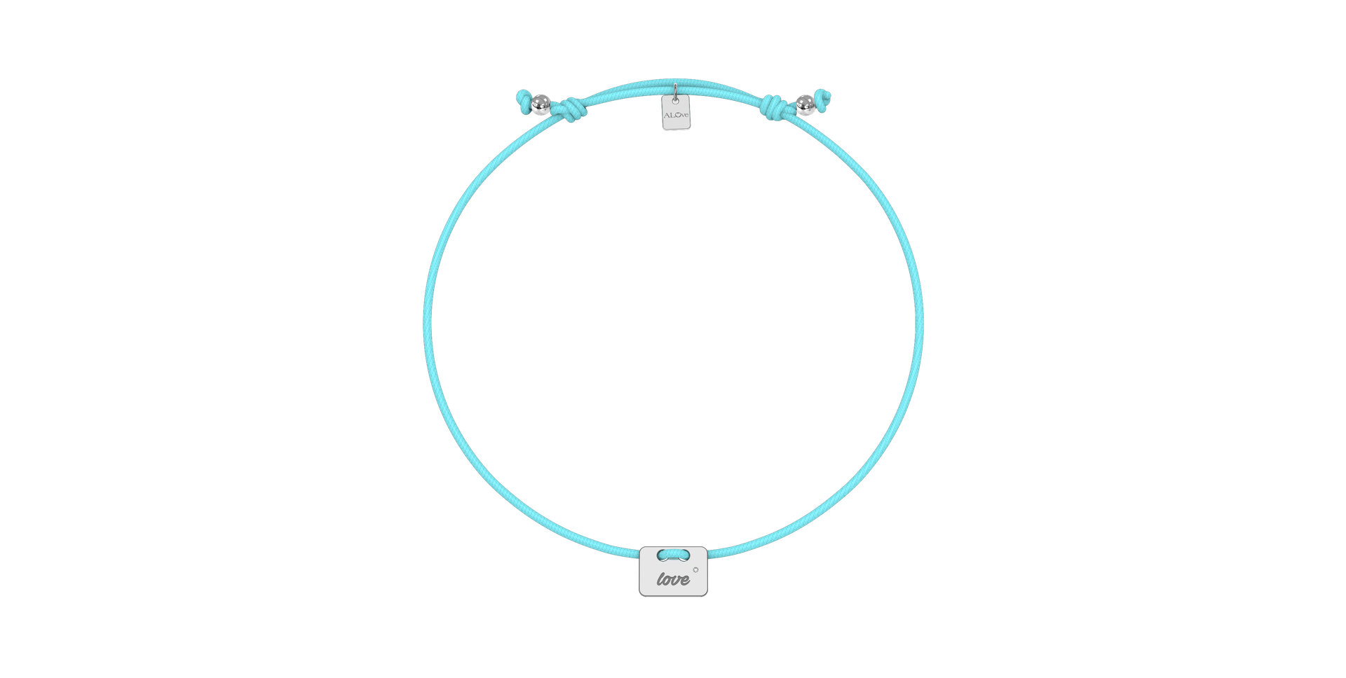 Diamantový náramek se šňůrkou Military Stamp Love