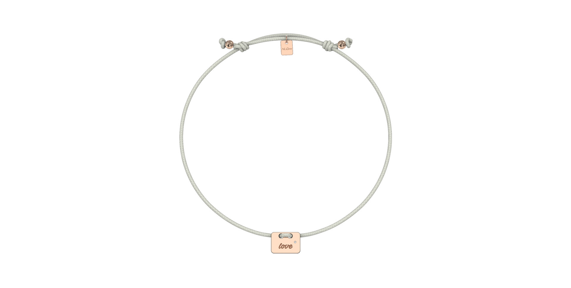 Diamantový náramek se šňůrkou Military Stamp Love