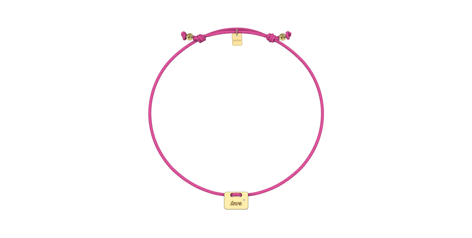 Diamantový náramek se šňůrkou Military Stamp Love