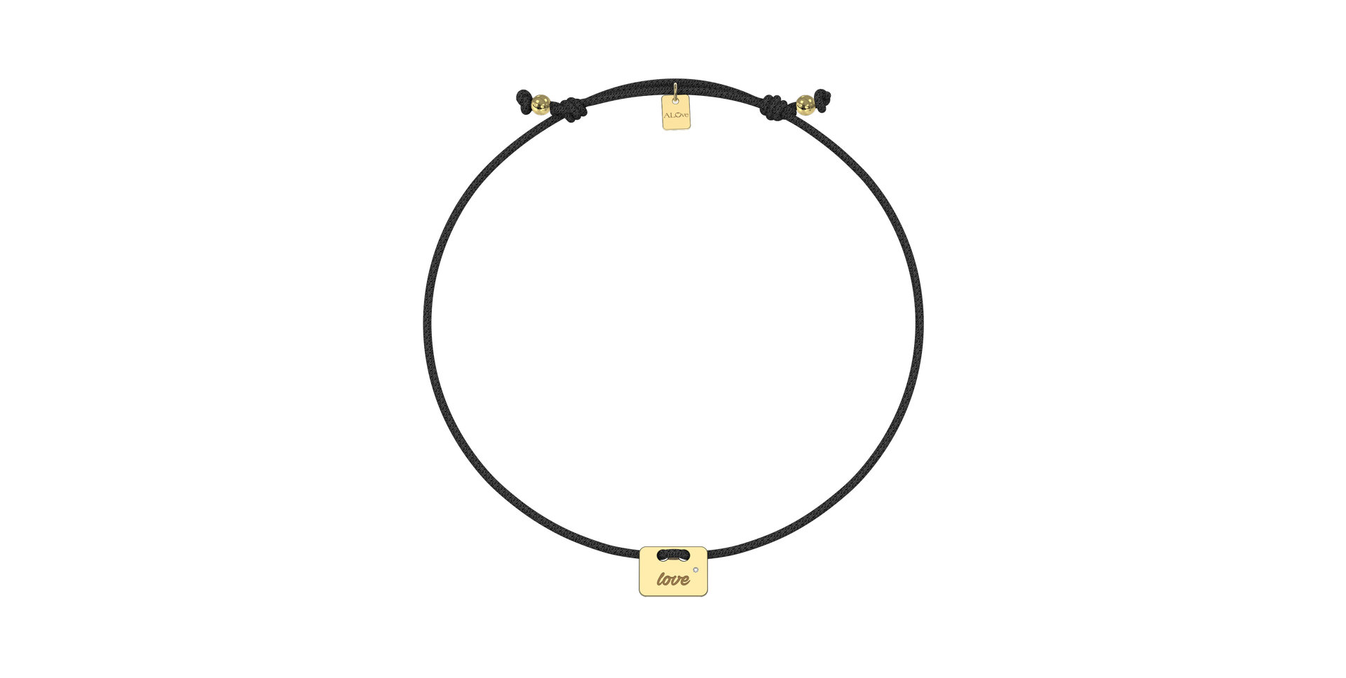 Diamantový náramek se šňůrkou Military Stamp Love