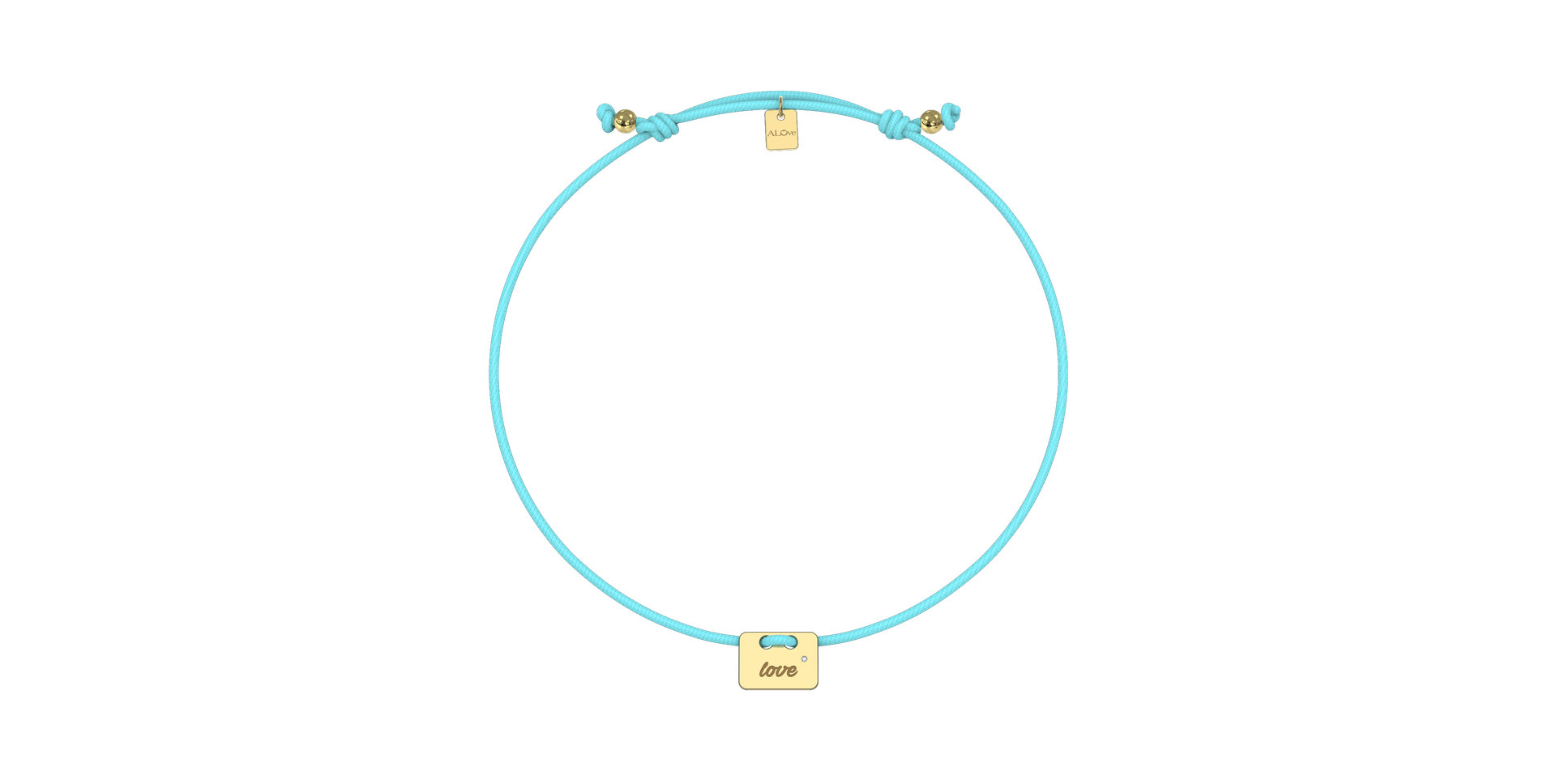 Diamantový náramek se šňůrkou Military Stamp Love