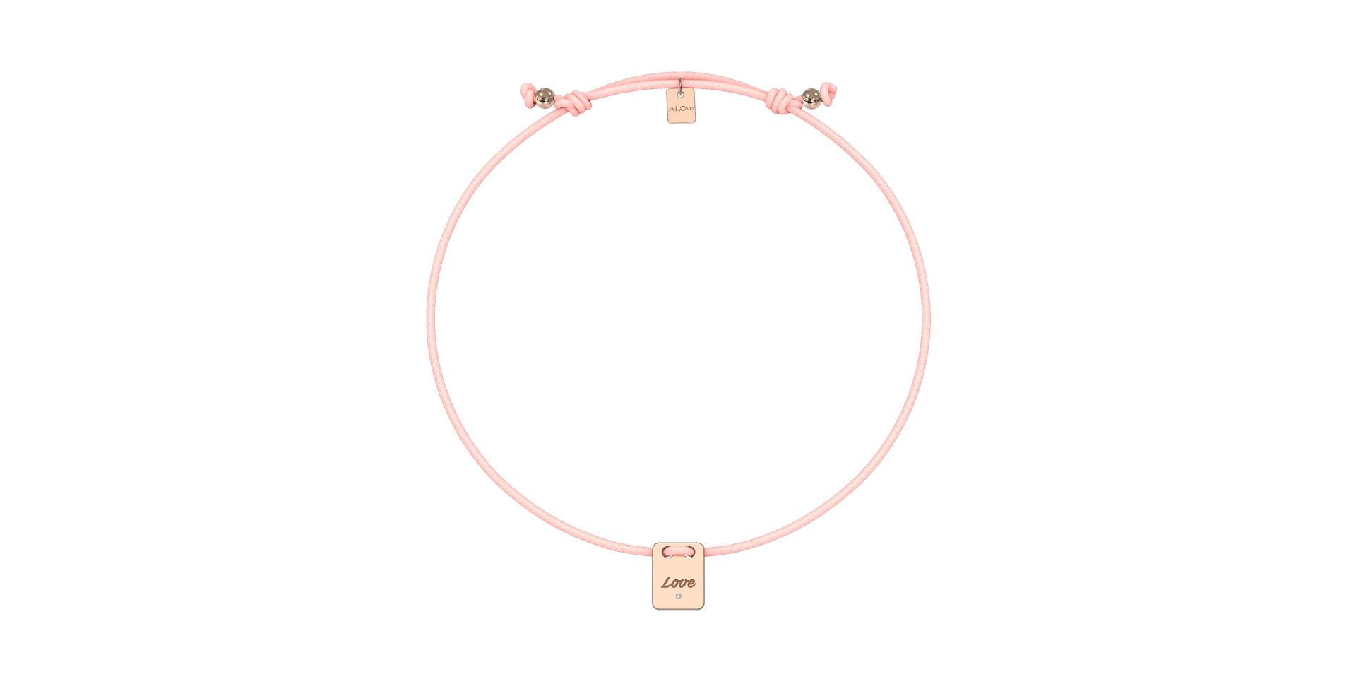 Diamantový náramek se šňůrkou Mini Stamp Love