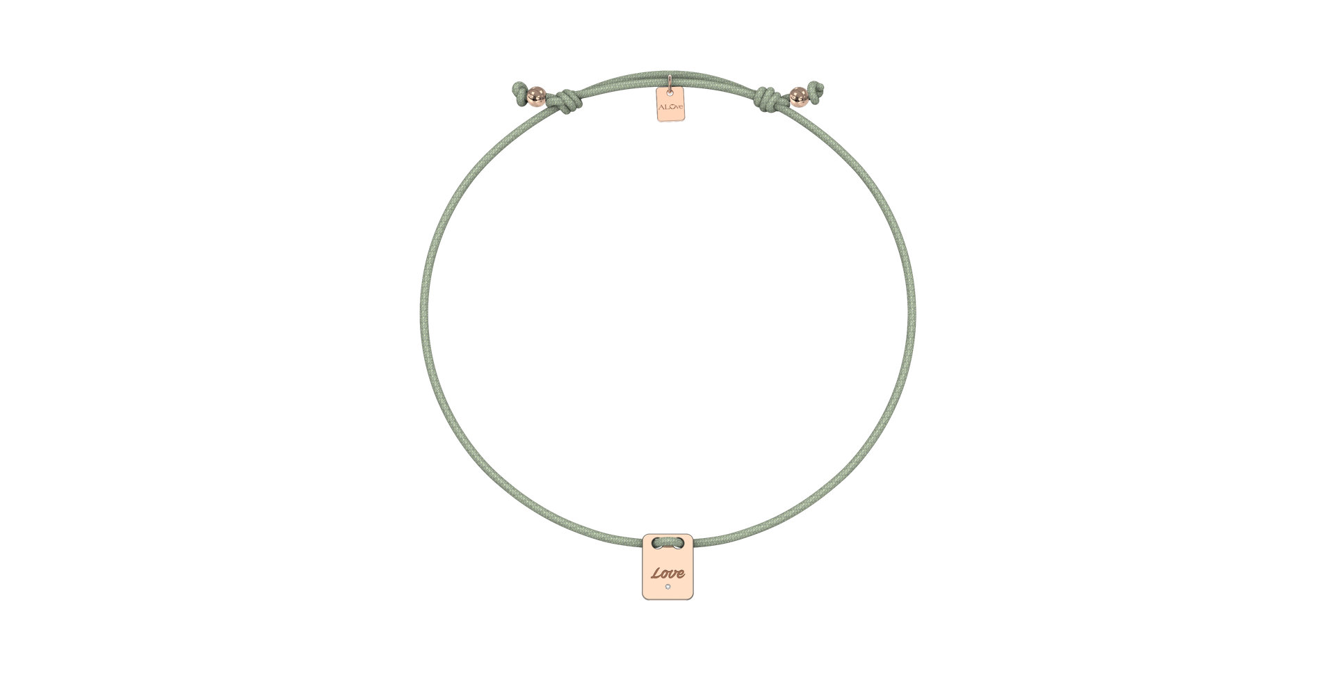 Diamantový náramek se šňůrkou Mini Stamp Love