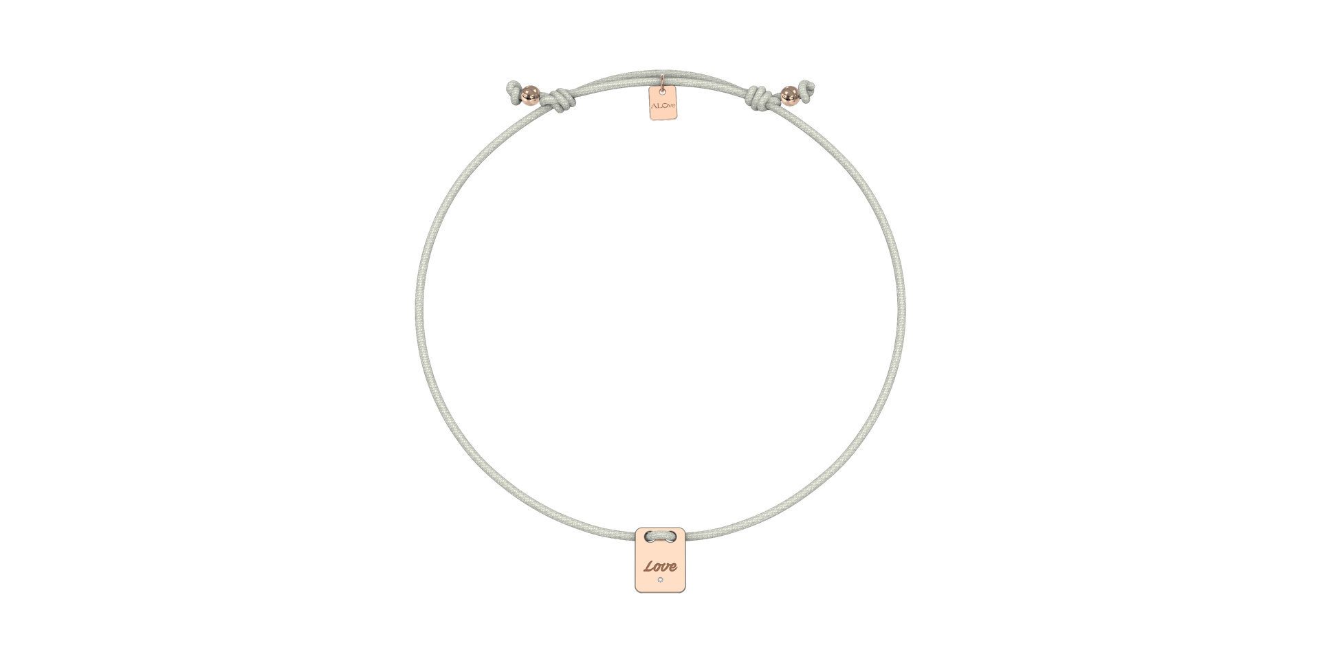 Diamantový náramek se šňůrkou Mini Stamp Love