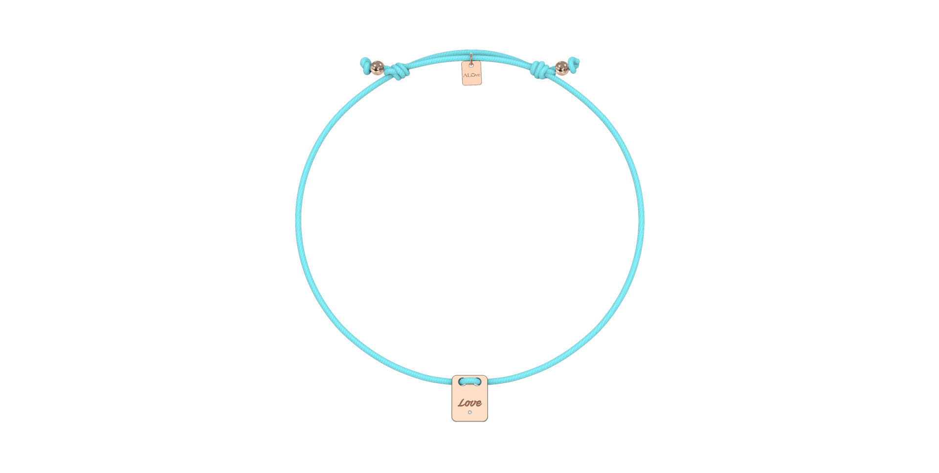 Diamantový náramek se šňůrkou Mini Stamp Love