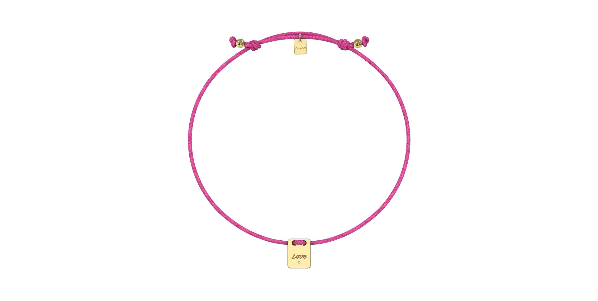 Diamantový náramek se šňůrkou Mini Stamp Love