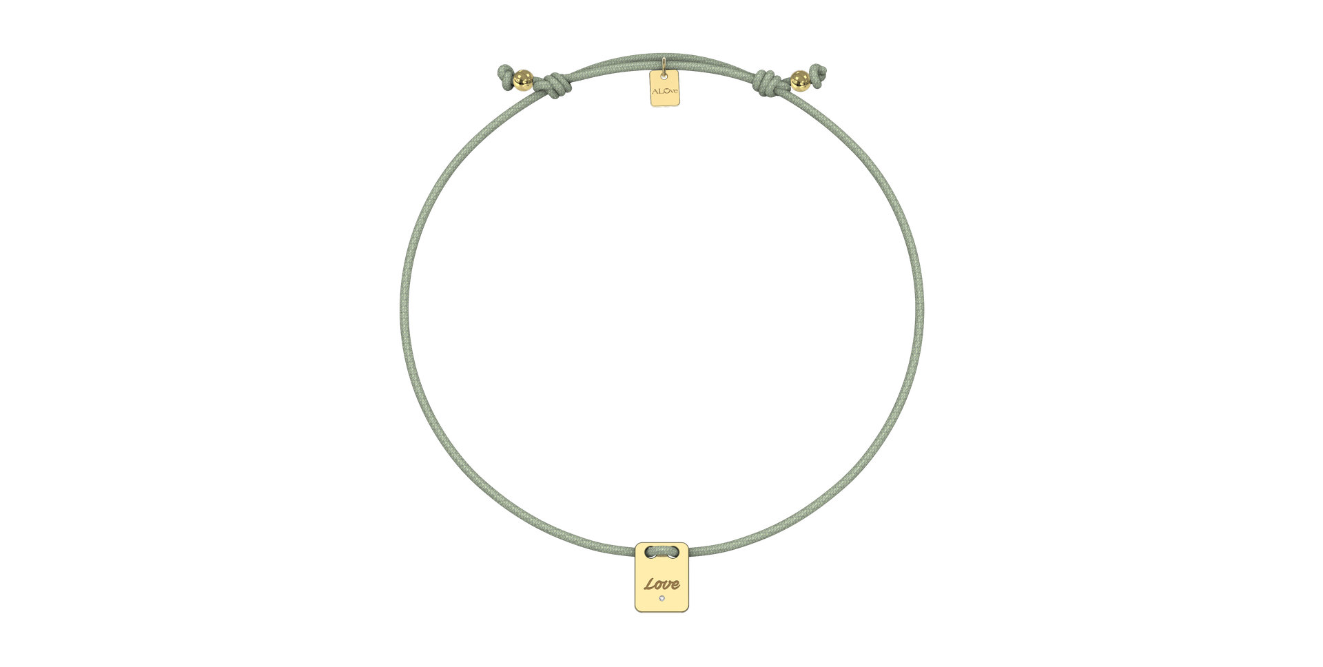 Diamantový náramek se šňůrkou Mini Stamp Love