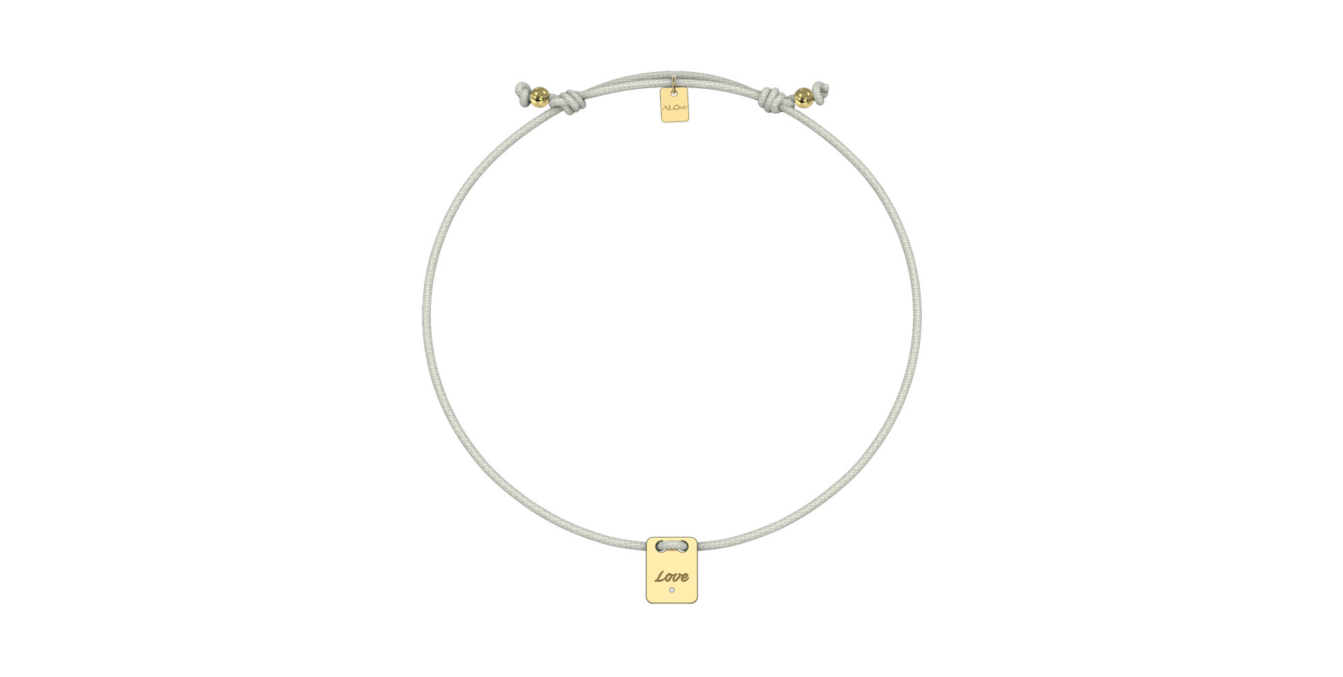 Diamantový náramek se šňůrkou Mini Stamp Love