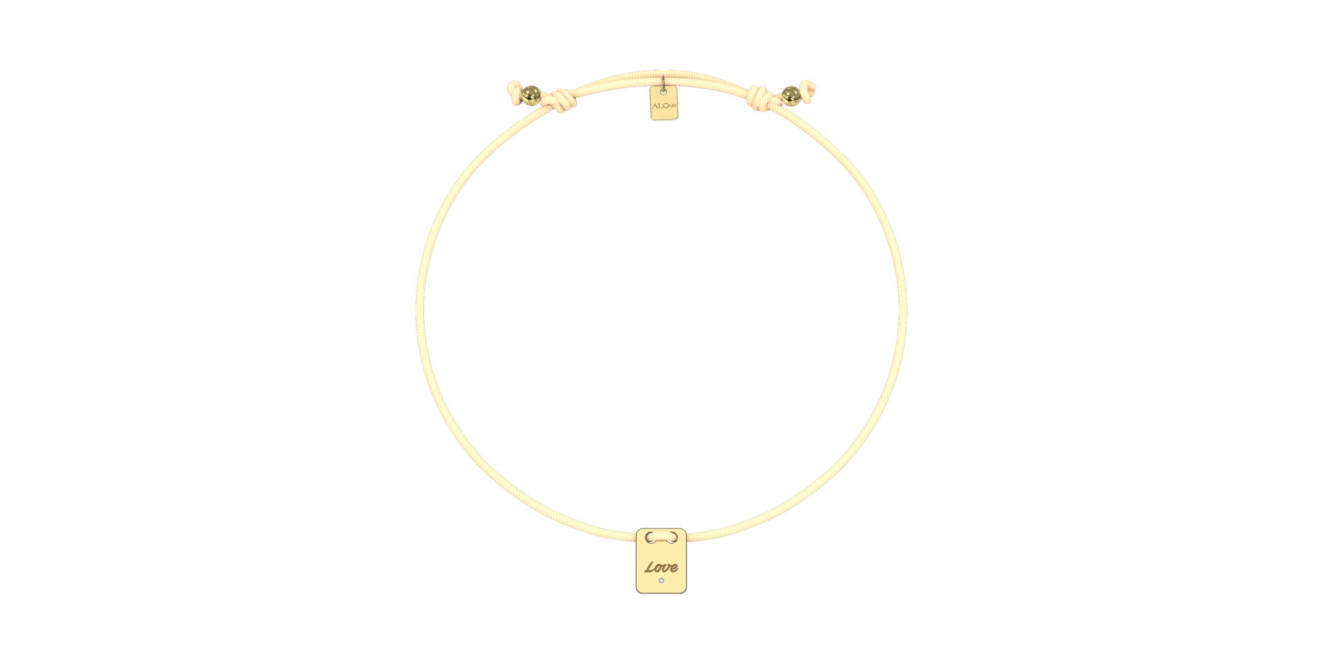 Diamantový náramek se šňůrkou Mini Stamp Love