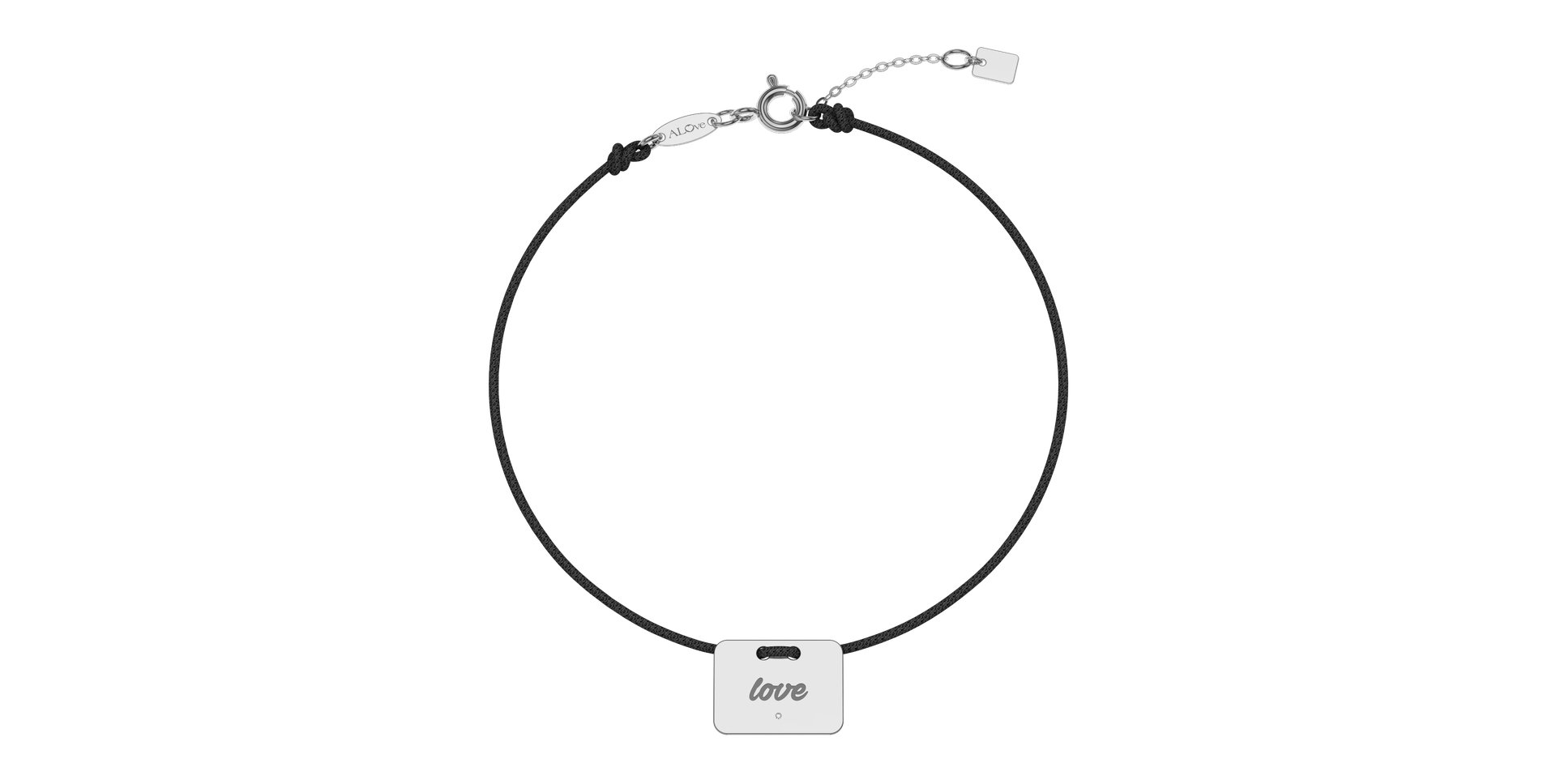 Diamantový náramek se šňůrkou Military Stamp Love