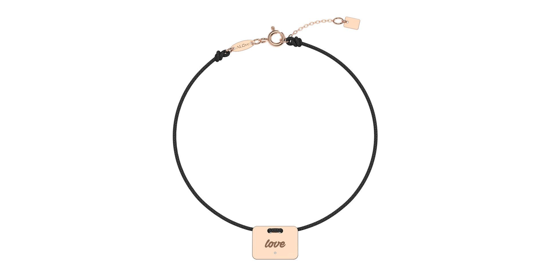 Diamantový náramek se šňůrkou Military Stamp Love