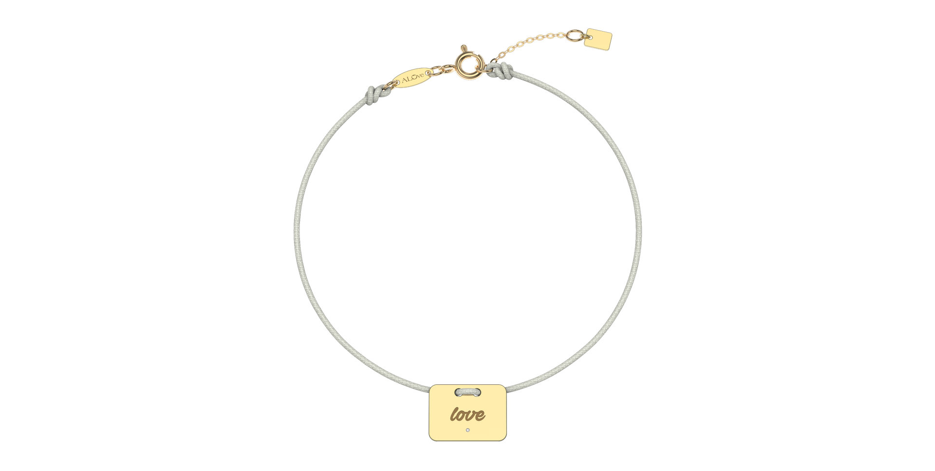 Diamantový náramek se šňůrkou Military Stamp Love