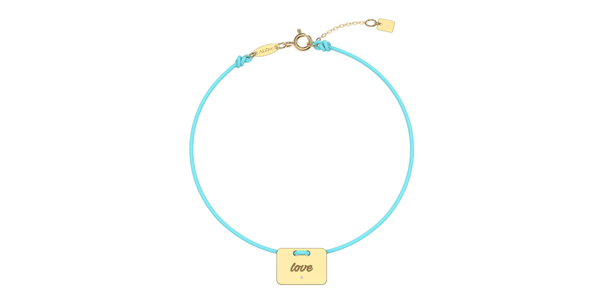 Diamantový náramek se šňůrkou Military Stamp Love