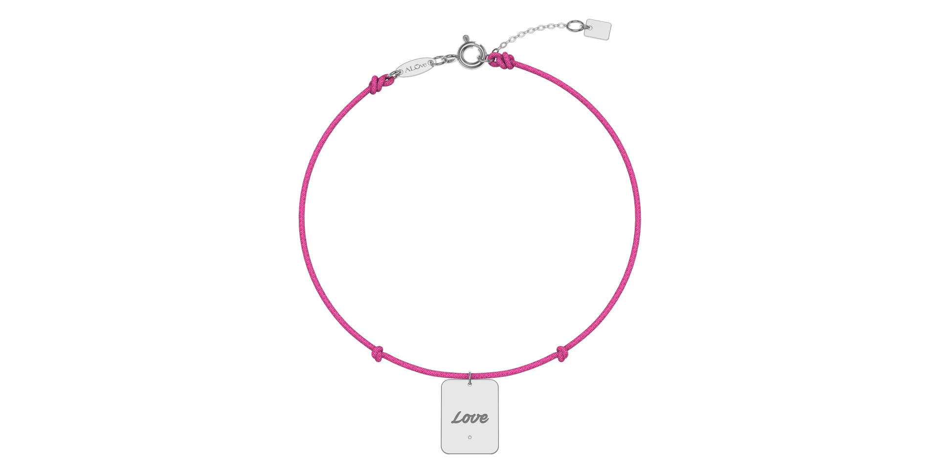 Diamantový náramek se šňůrkou Stamp Love