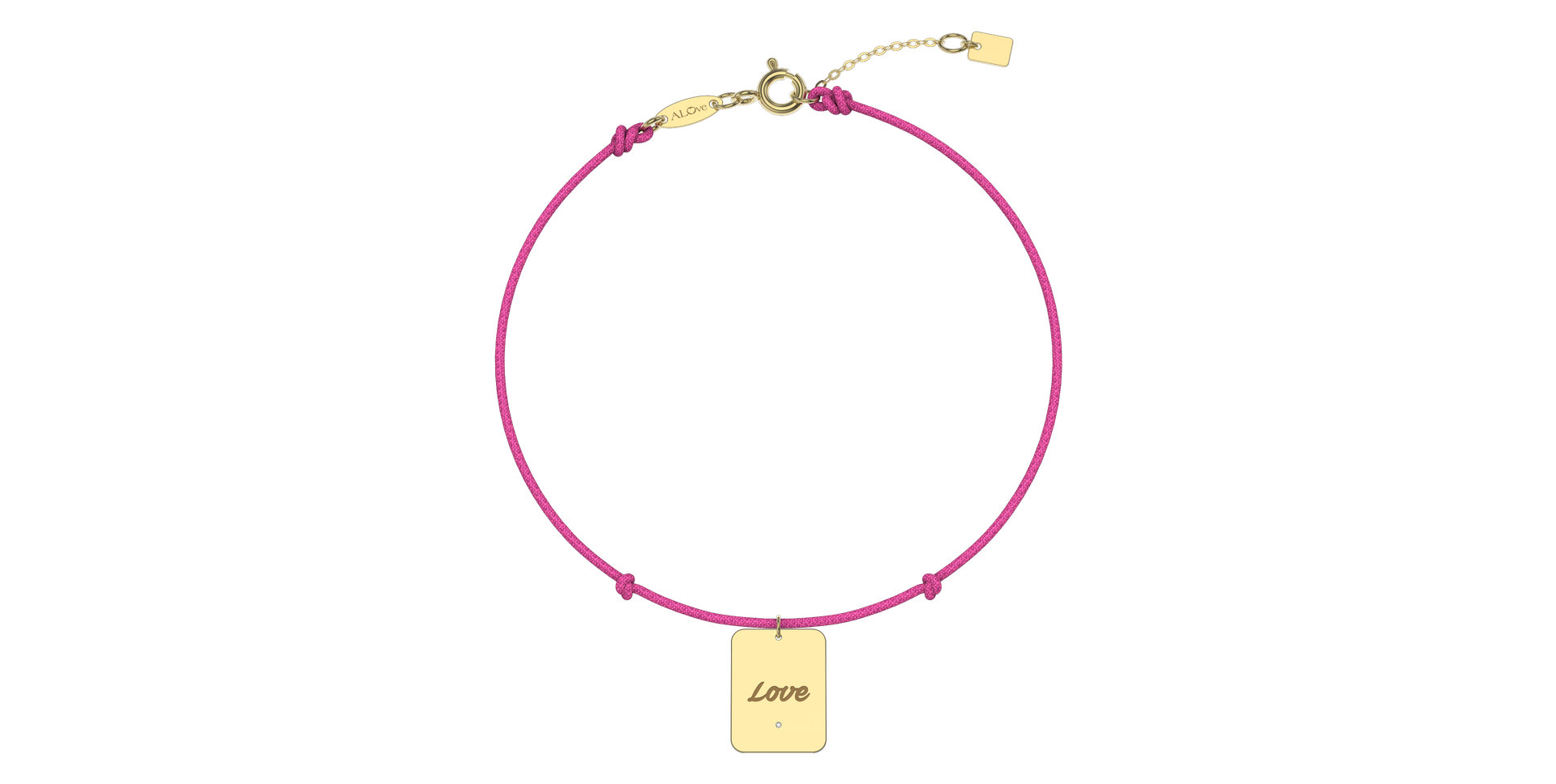 Diamantový náramek se šňůrkou Stamp Love