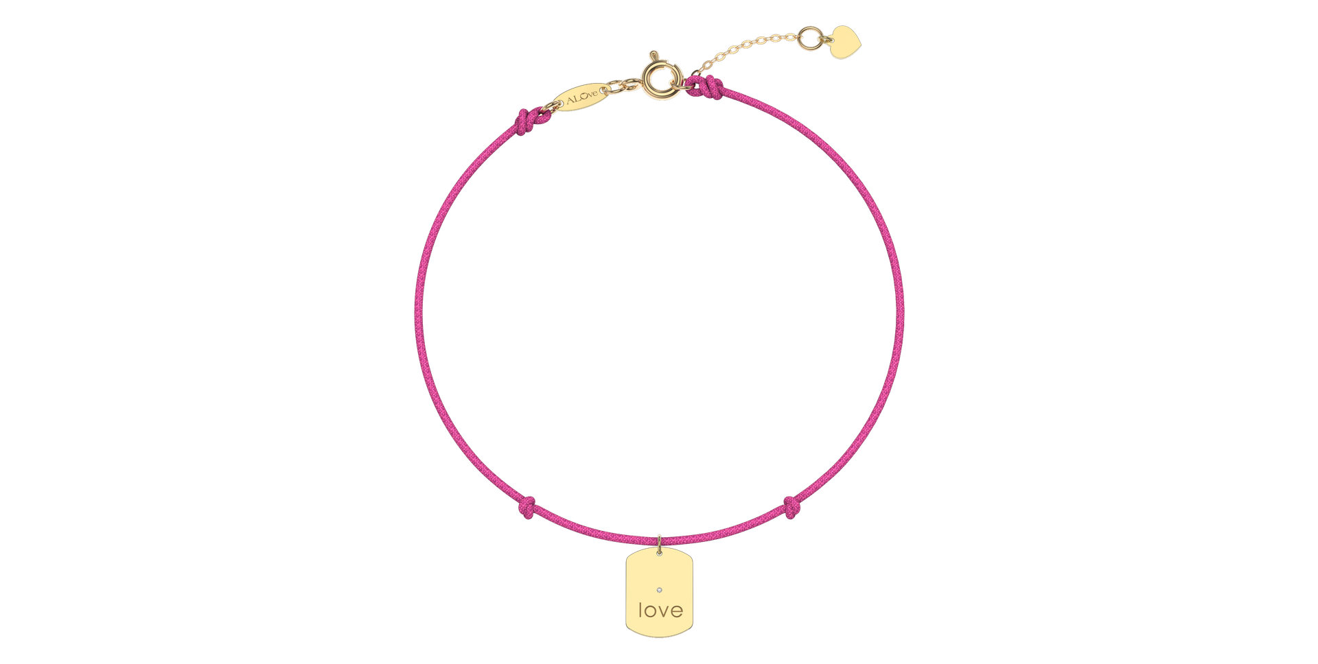 Diamantový náramek se šňůrkou Military Stamp