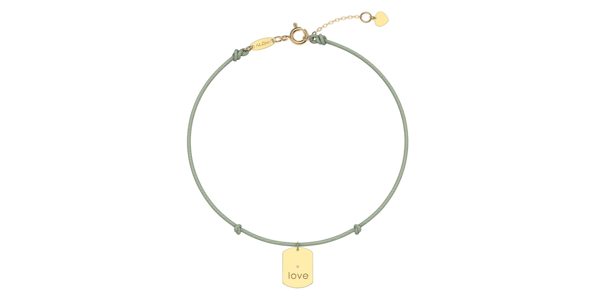 Diamantový náramek se šňůrkou Military Stamp