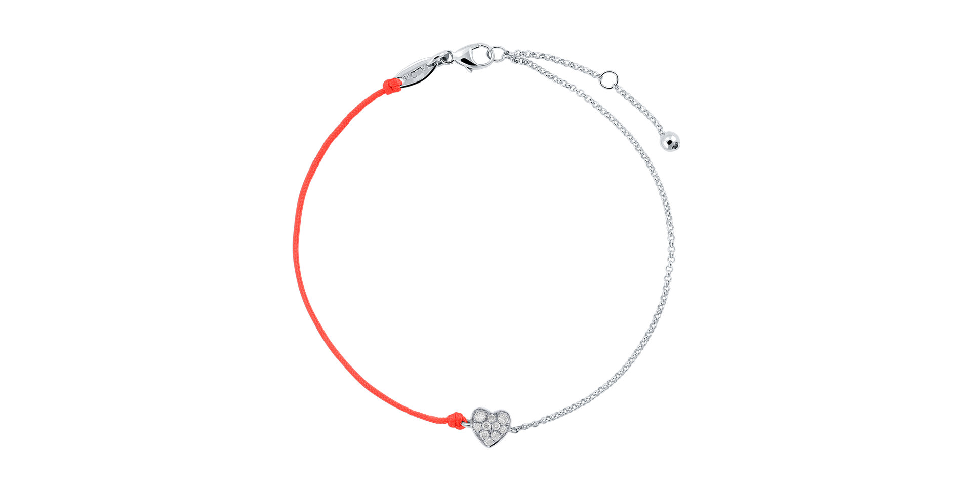 Diamantový náramek se šňůrkou Little Heart