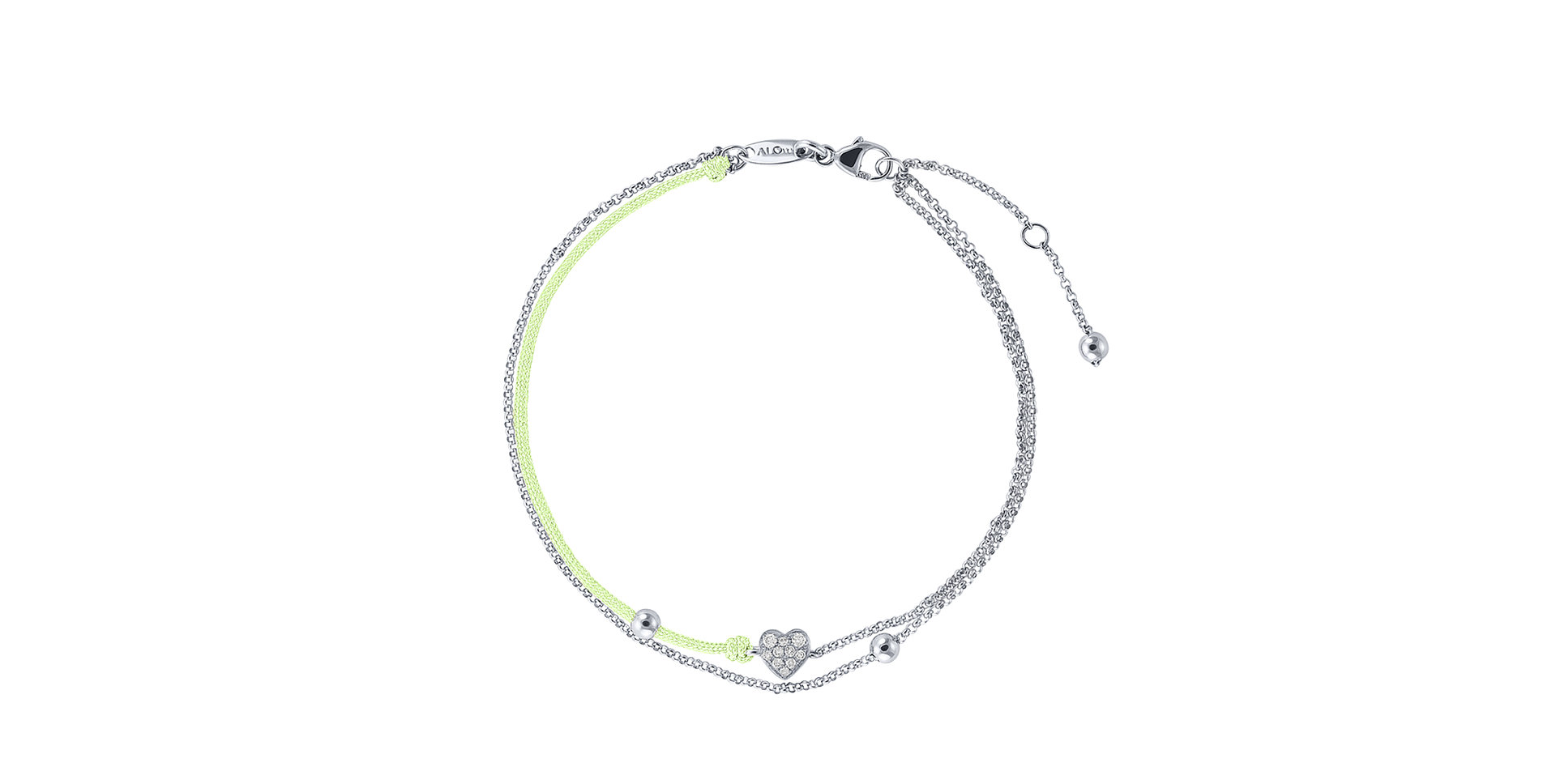 Diamantový náramek se šňůrkou Diamond Heart