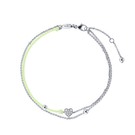 Diamantový náramek se šňůrkou Diamond Heart