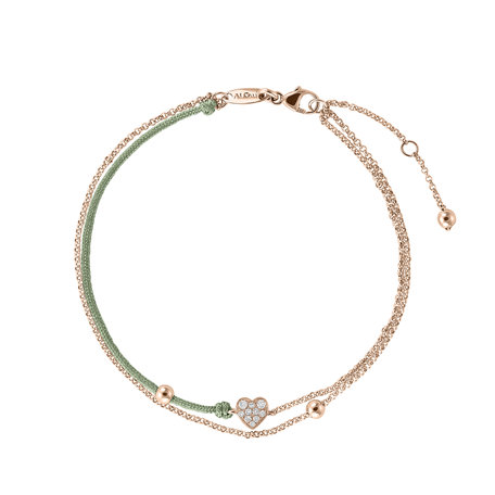 Diamantový náramek se šňůrkou Diamond Heart