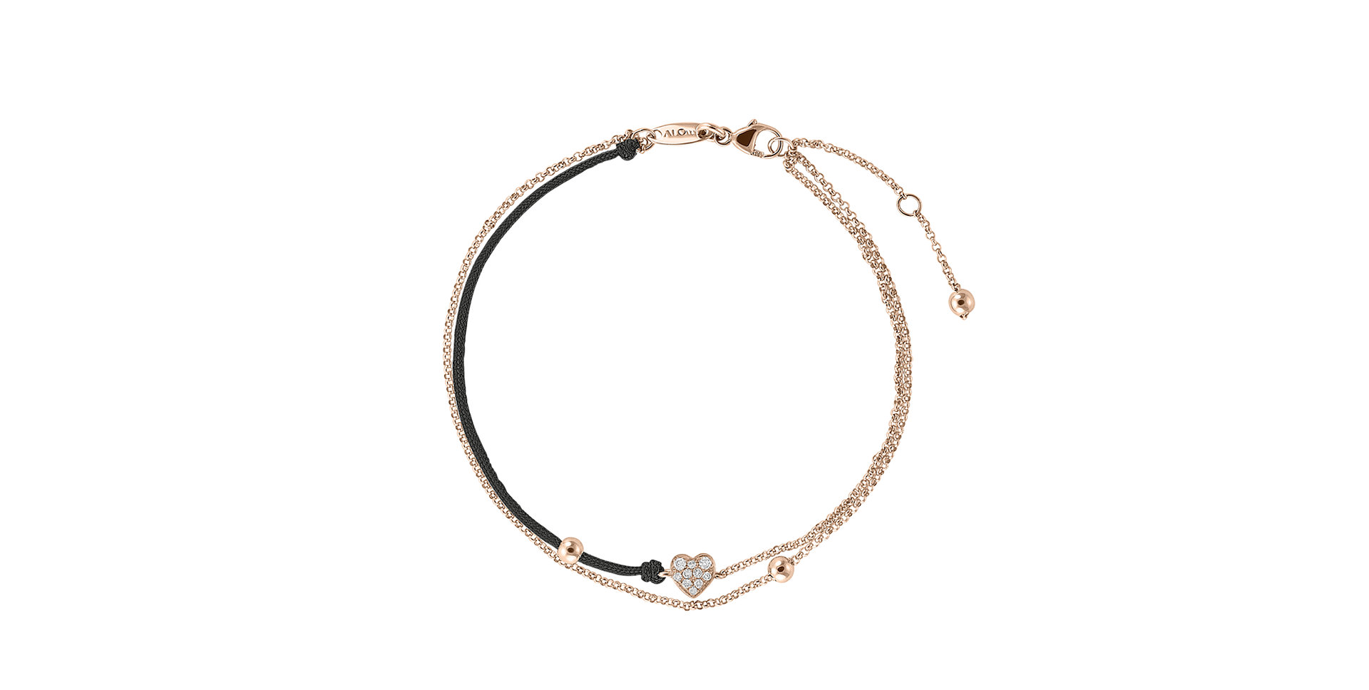 Diamantový náramek se šňůrkou Diamond Heart