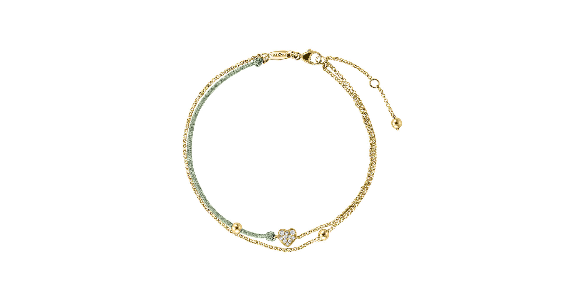 Diamantový náramek se šňůrkou Diamond Heart