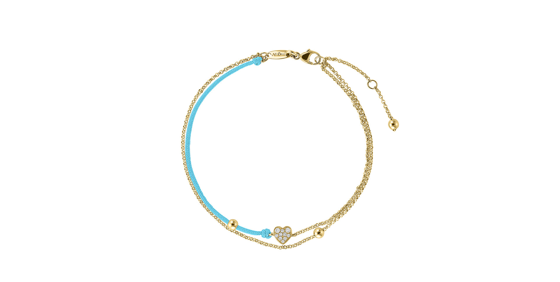 Diamantový náramek se šňůrkou Diamond Heart