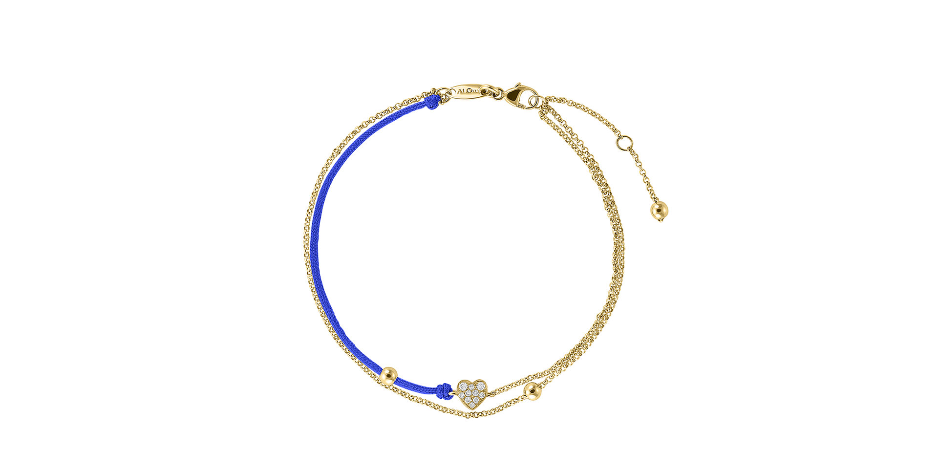 Diamantový náramek se šňůrkou Diamond Heart