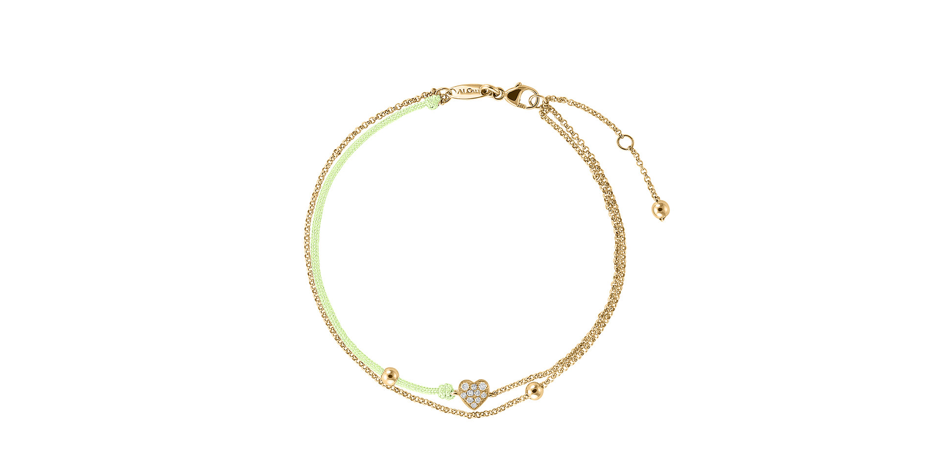 Diamantový náramek se šňůrkou Diamond Heart