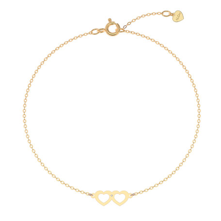 Náramek s diamantem Two Hearts
