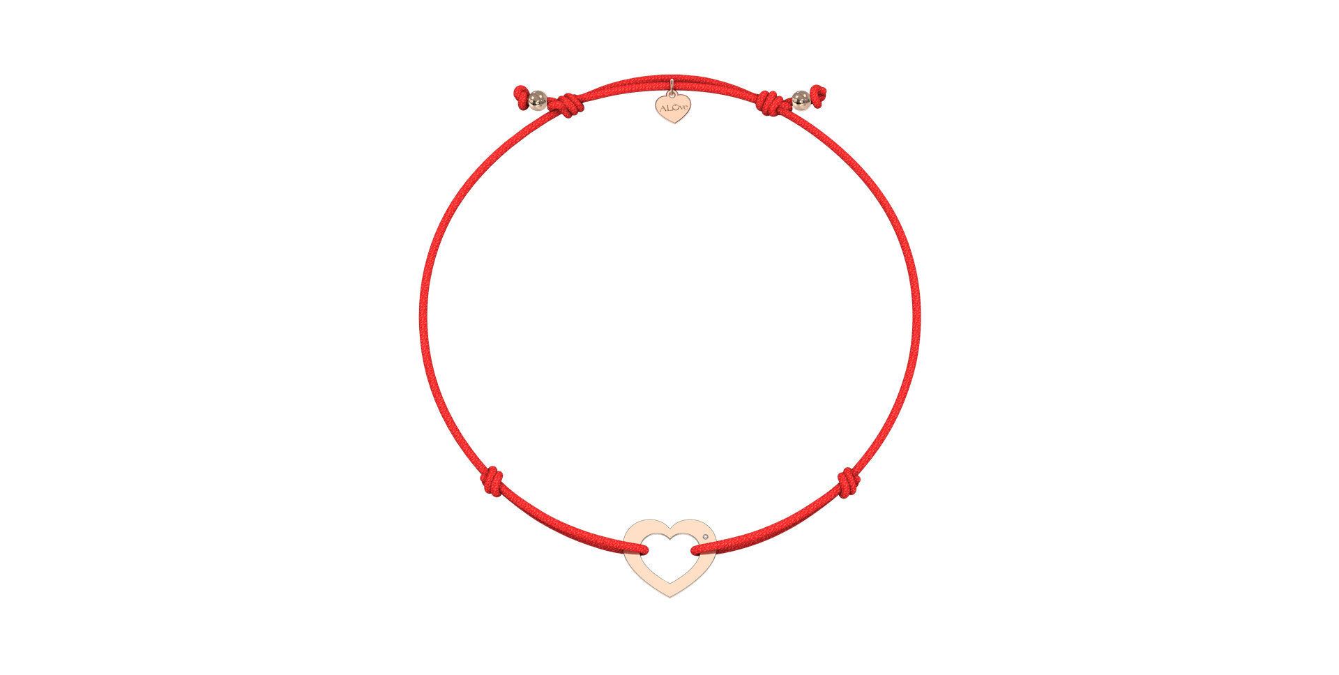 Diamantový náramek se šňůrkou Love