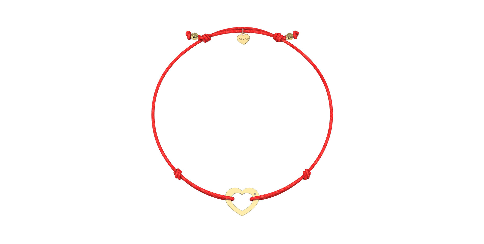 Diamantový náramek se šňůrkou Love