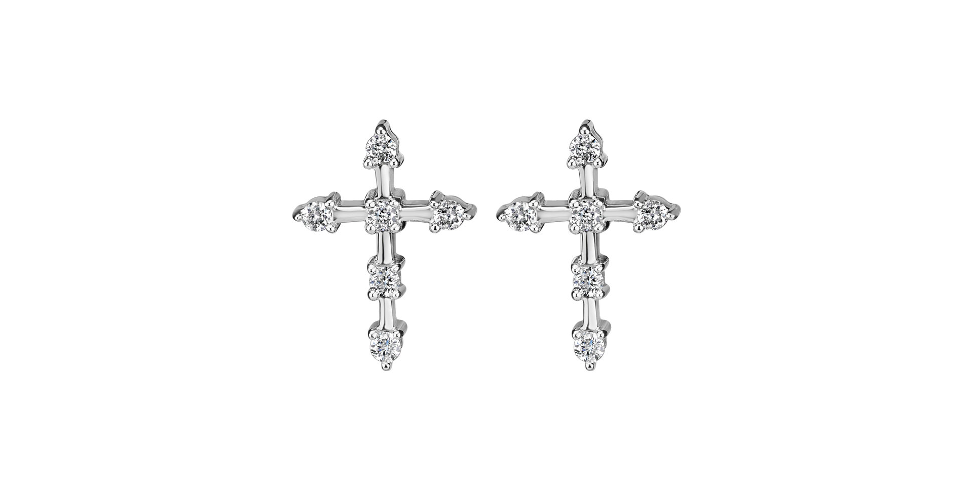 Náušnice s diamanty Sparkling Cross