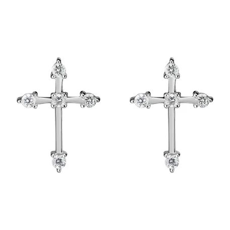 Náušnice s diamanty Shiny Cross